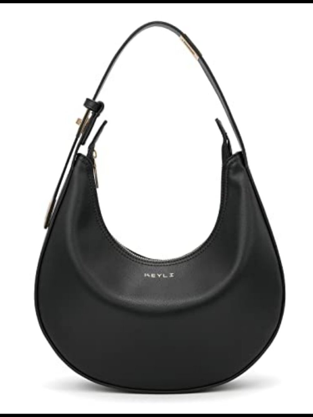 PU Leather Hobo Shoulder Bag Adjustable Strap Zip Closure Casual Clutch